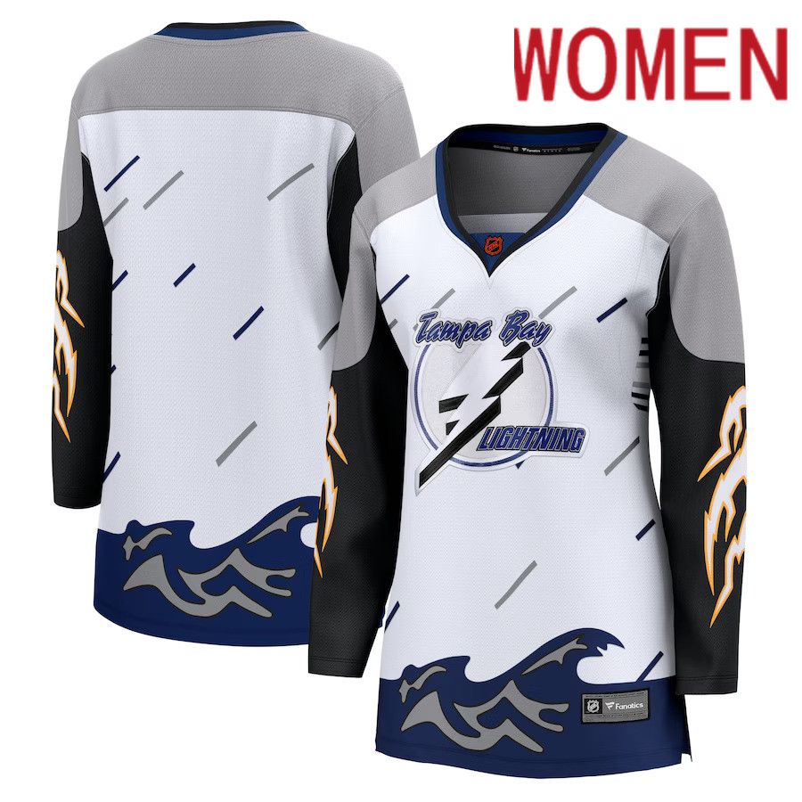 Women Tampa Bay Lightning Fanatics Branded White Special Edition Breakaway Blank NHL Jersey->youth nhl jersey->Youth Jersey